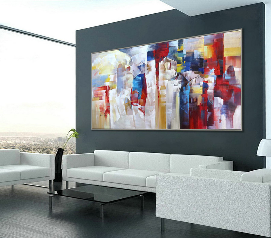 Texture Abstract Oversize Modern Contemporary Canvas wall Art Handmade  Extra Large Oversize Textured Horizontal Acrylic painting 72